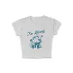 Just a Girl Vintage Lamb Micro Rib Baby Tee | Editorial Drop