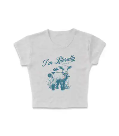 Just a Girl Vintage Lamb Micro Rib Baby Tee | Editorial Drop