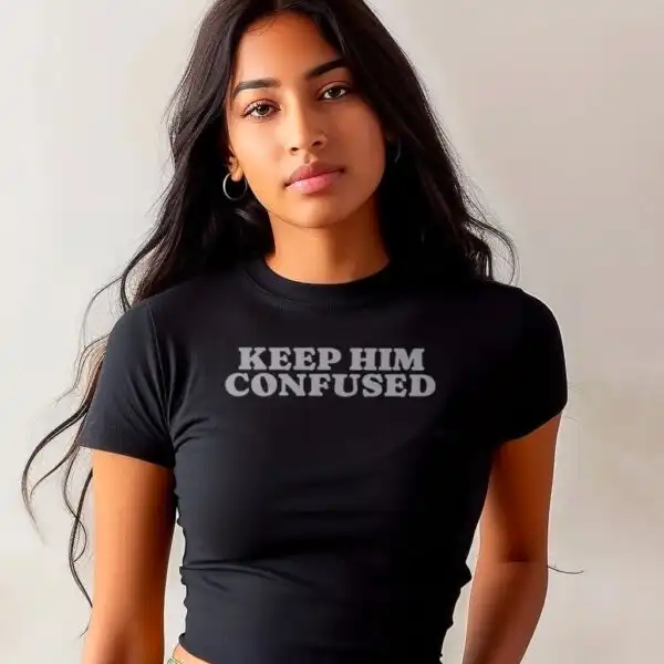 Keep Him Confused Micro Rib Baby Tee | Editorial Luxe