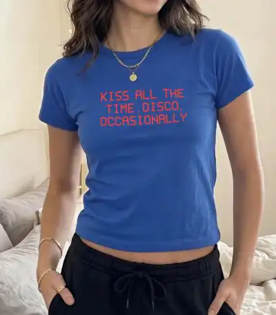 Kiss All The Time Disco Occasionally Baby Tee T-Shirt Harry Merch