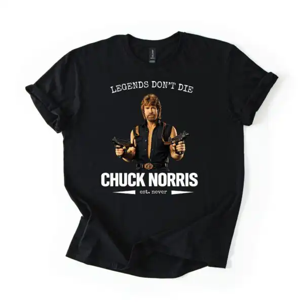 Legends Don't Die Chuck Norris Retro Tribute Shirt