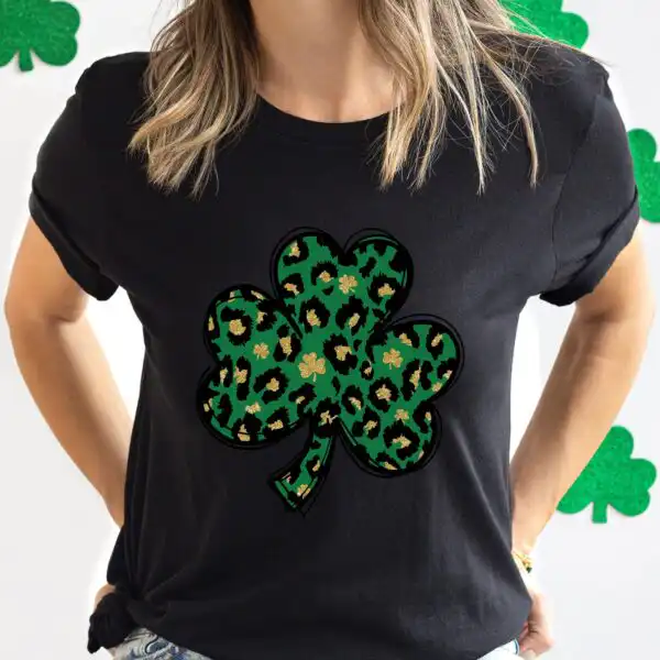 Leopard Print Shamrock Shirt - Lucky St. Patrick's Day Tee