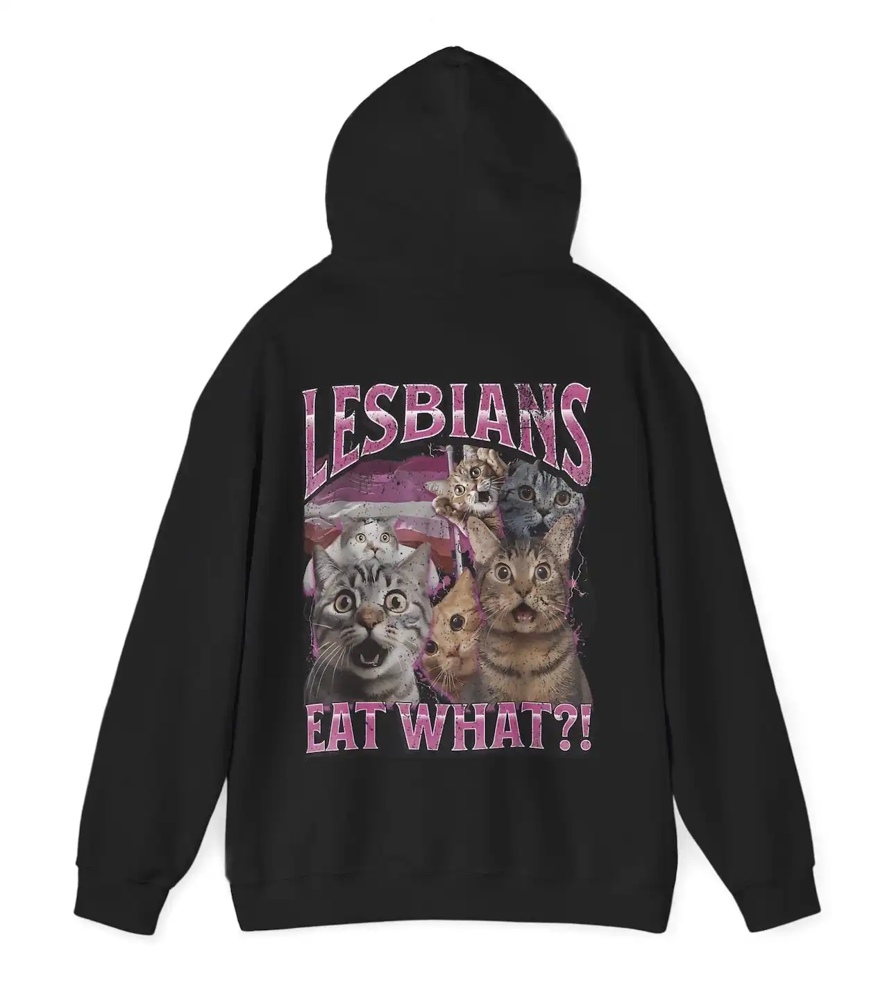 Lesbians Eat What? Backprint Hoodie LGBTQ Meme Lesbians Eat What? Backprint Hoodie LGBTQ Meme