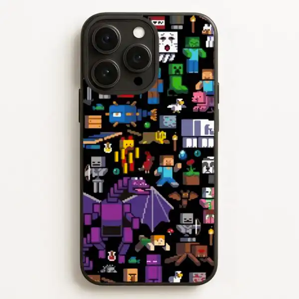Minecraft Collage iPhone Galaxy Pixel Phone Case