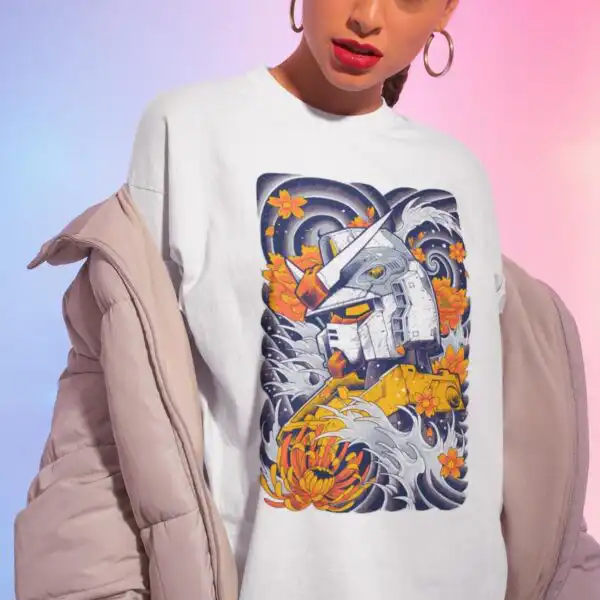 Mobile Suit Gundam Retro 90s Anime Mecha Graphic Shirt