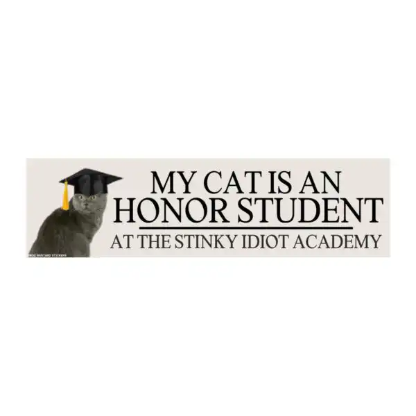 My Cat Stinky Idiot Academy Custom Photo Sticker