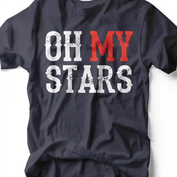 Oh My Stars | Heather Navy Seasonal T-Shirt | Ruby’s Rubbish®