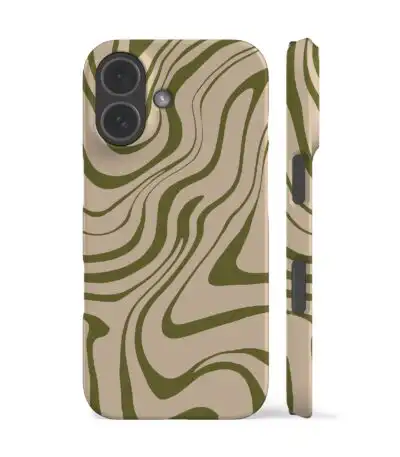 Olive Swirl Pattern Aesthetic Protective Phone Case
