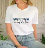 One Day At A Time Shirt, Cute Hearts Mental Health Tee Gift