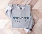 One Day At A Time Shirt, Cute Hearts Mental Health Tee Gift