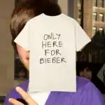 Only Here for Bieber Oversized Graphic Tee Shirt