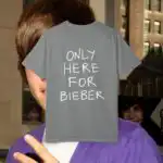 Only Here for Bieber Oversized Graphic Tee Shirt