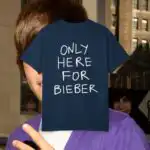 Only Here for Bieber Oversized Graphic Tee Shirt