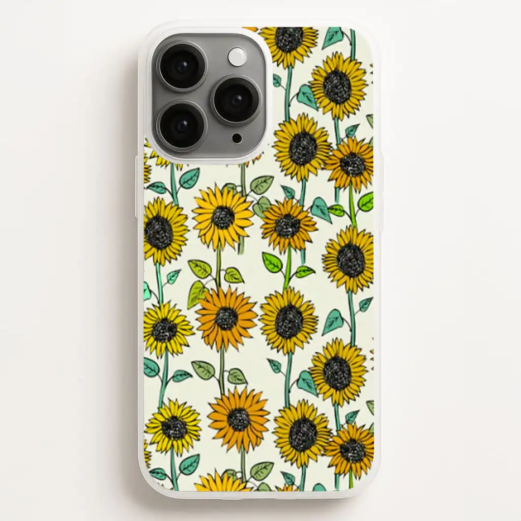 Painted Sunflowers Floral Hand-Printed Phone Case Painted Sunflowers Floral Hand-Printed Phone Case