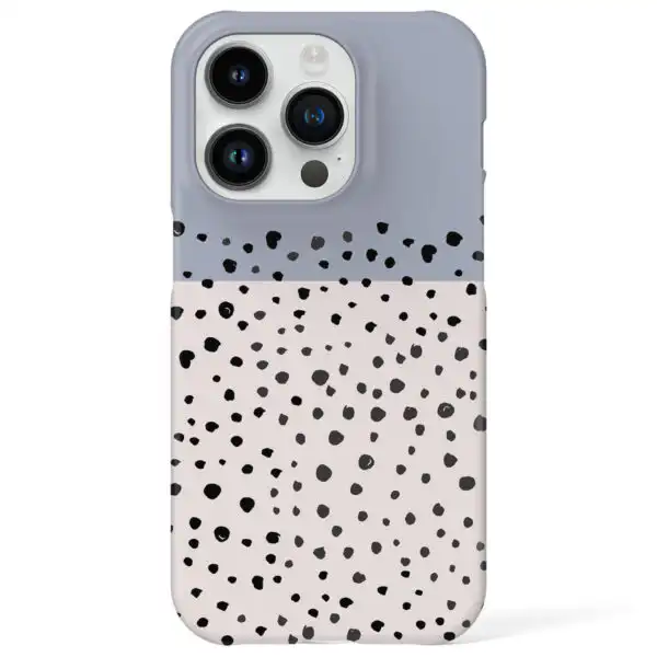Pastel Blue Drawn Dots Aesthetic Cute Phone Case