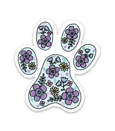 Paw Print Dog Themed Weather Resistant Sticker