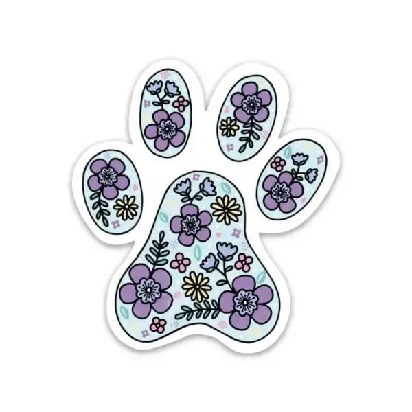 Paw Print Dog Themed Weather Resistant Sticker