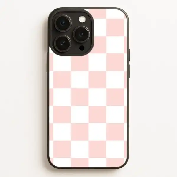 Pink and White Checkers Trendy Pattern Phone Case