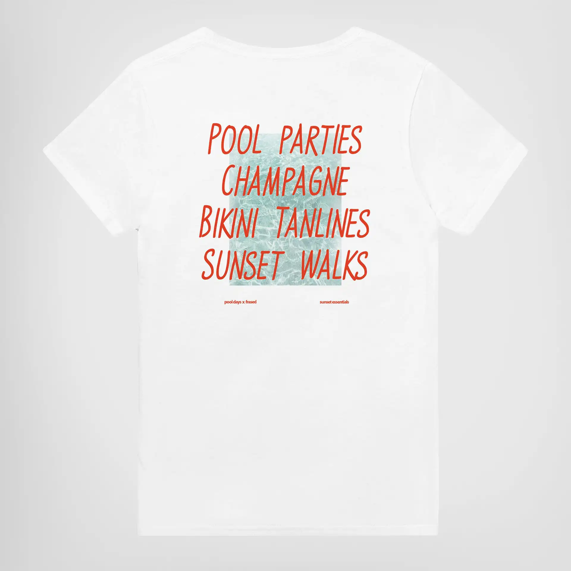 Pool Parties, Champagne & Sunset Walks Graphic Tee for Summer Pool Parties, Champagne & Sunset Walks Graphic Tee for Summer
