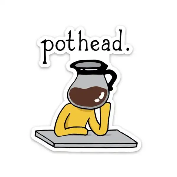Pothead Coffee Lover Waterproof Vinyl Sticker