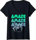 Project Hail Mary Rocky the Alien Neon Portrait Women's V-Neck Tee