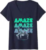 Project Hail Mary Rocky the Alien Neon Portrait Women's V-Neck Tee