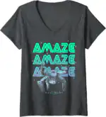 Project Hail Mary Rocky the Alien Neon Portrait Women's V-Neck Tee