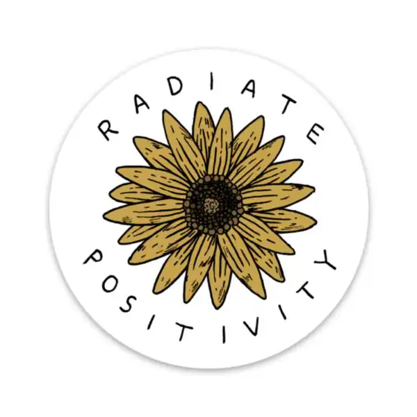 Radiate Positivity Sunflower Mental Health Sticker