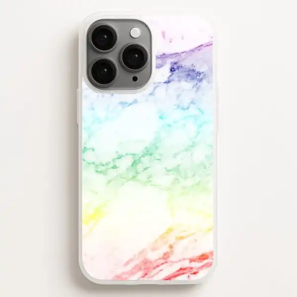 Rainbow Streak Marble Pattern Colorful Phone Case