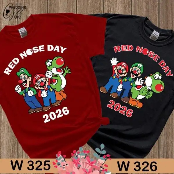 Red Nose Day Yoshi Shirt - Super Mario Party Tee for Kids & Adults