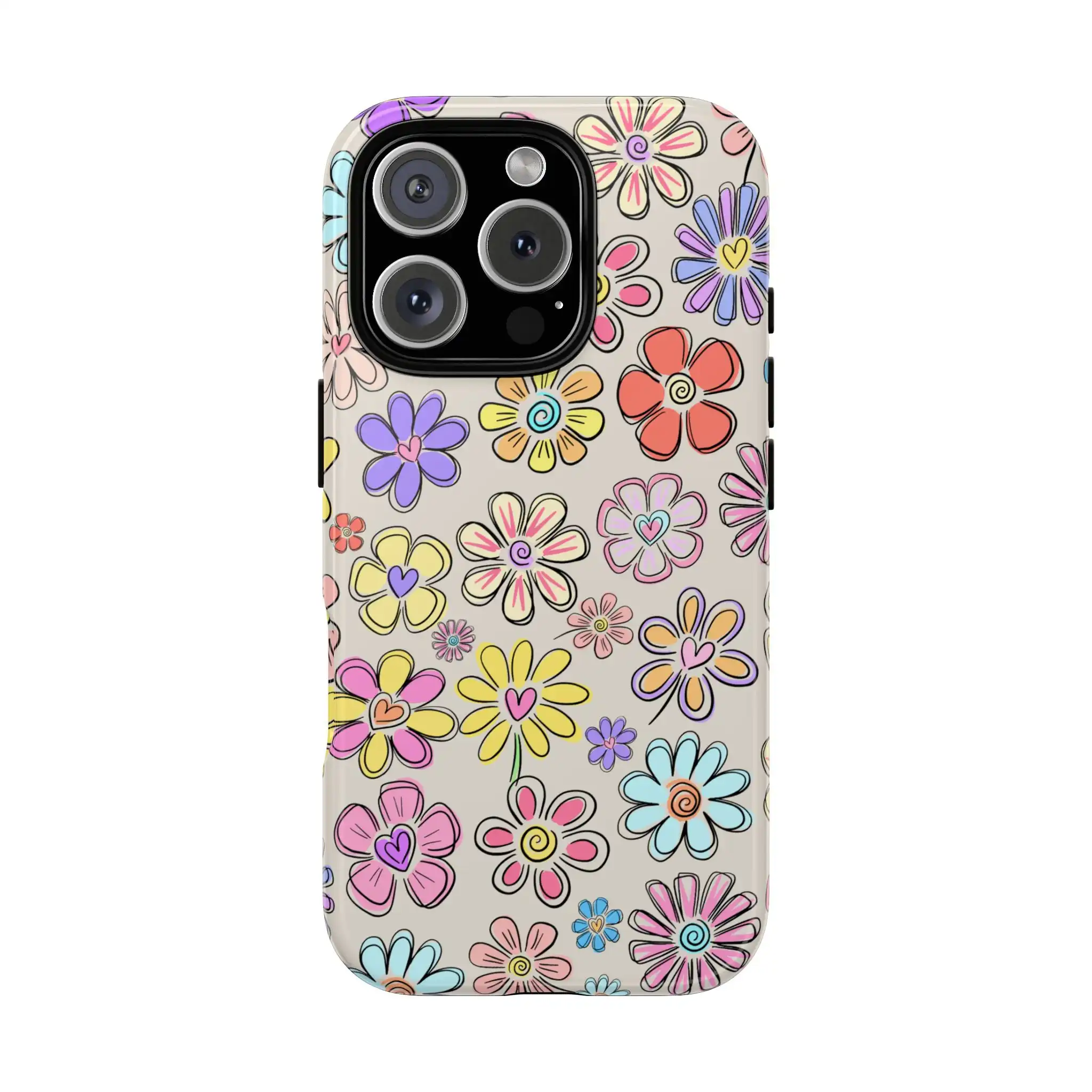 Retro Flower Power Hand-Drawn Floral Phone Case Retro Flower Power Hand-Drawn Floral Phone Case