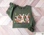 Retro Highland Cow Happy Easter Howdy Party Sweatshirt
