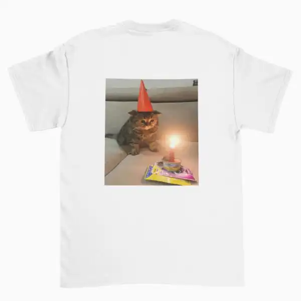 Sad Birthday Cat Meme Funny Unisex Graphic Shirt