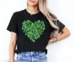 Shamrock Heart St Patricks Day Shirt | Clover Design Gift