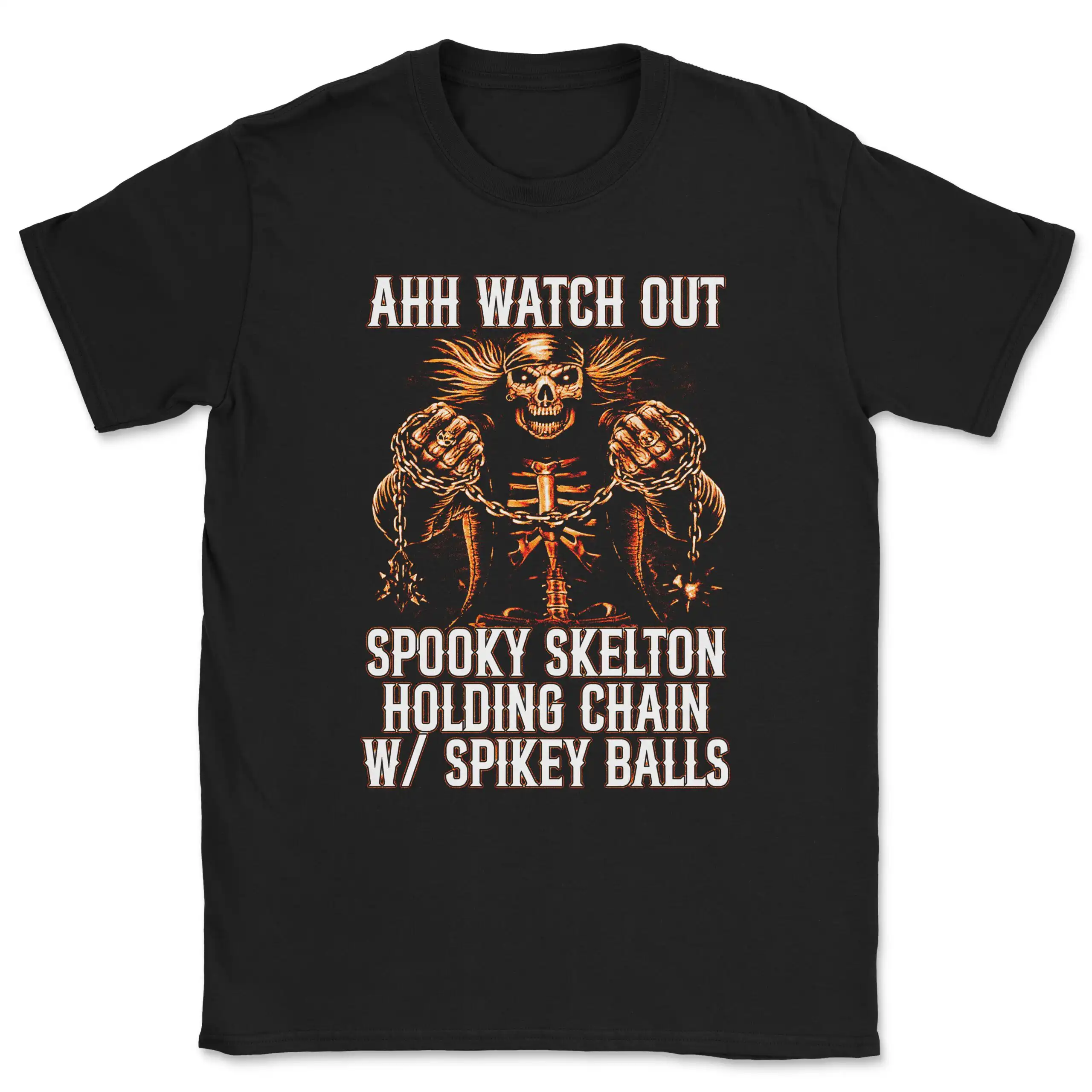 Spooky Skeleton Holding Chain with Spinkey Balls Decor Spooky Skeleton Holding Chain with Spinkey Balls Decor