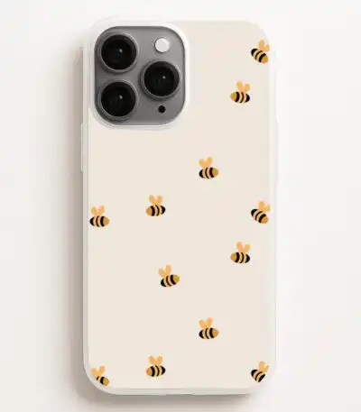 Spring Bee Pattern Hand-Printed Phone Case
