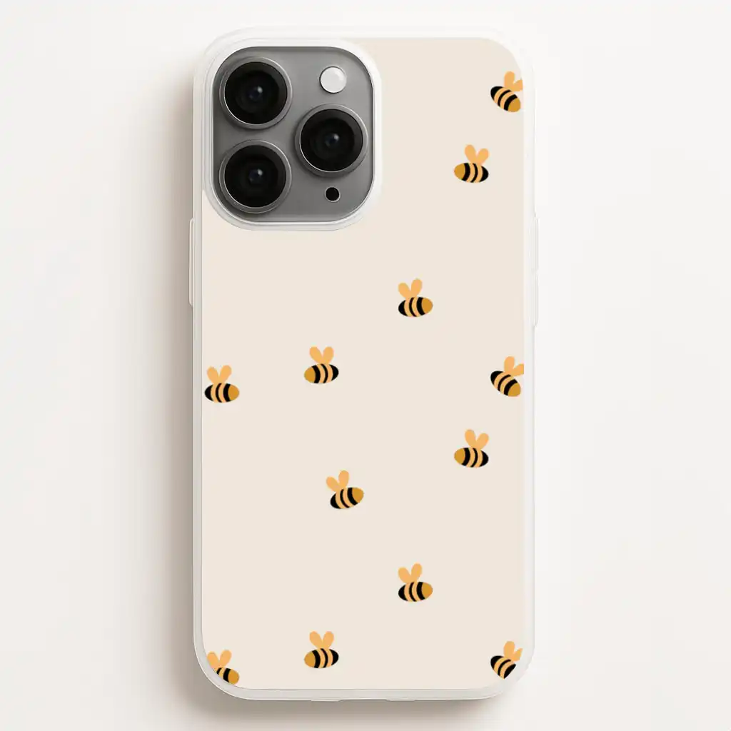 Spring Bee Pattern Hand-Printed Phone Case Spring Bee Pattern Hand-Printed Phone Case