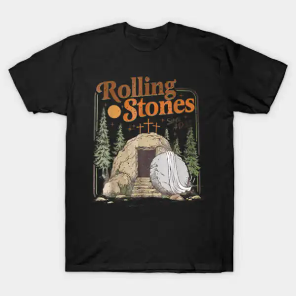 The Stone Was Rolled Away He Is Alive Retro Christian Easter T-Shirt | Editorial Edition