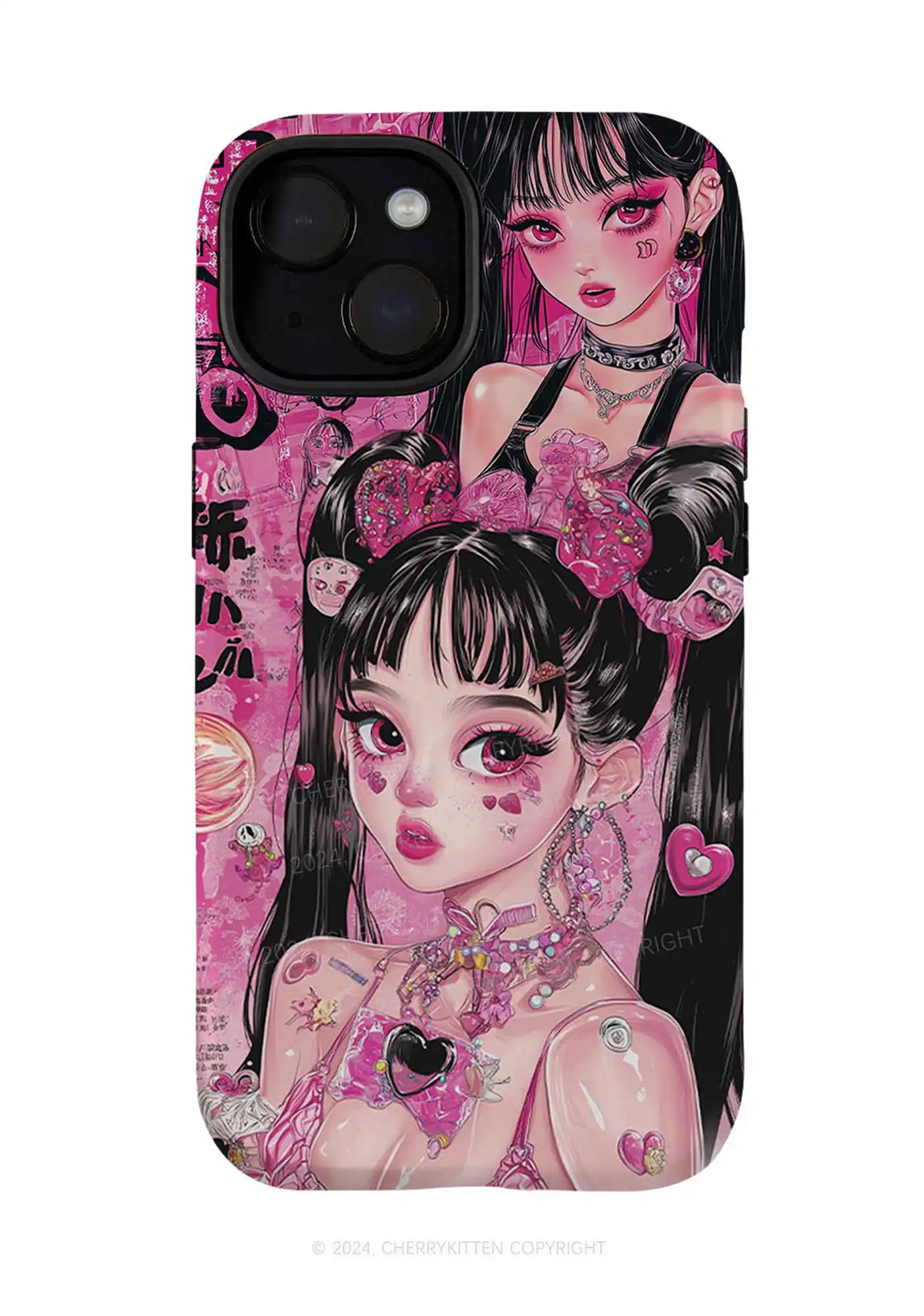 Twin Ponytail Girl Y2K Cherrykitten Phone Case Twin Ponytail Girl Y2K Cherrykitten Phone Case