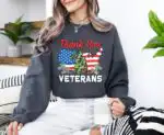 Veterans Day Camo American Flag Thank You Veterans Sweatshirt