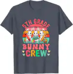 Vintage Retro 5th Grade Cute Bunny Easter Crew Hunting Eggs T-Shirt | Pastel Nostalgia