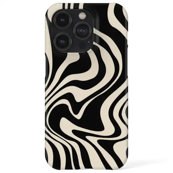 Wavy Black Aesthetic Stylish Protective Phone Case