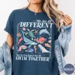 We All Swim Together Teacher School Shirt, Kindness Graphic Tee