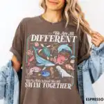 We All Swim Together Teacher School Shirt, Kindness Graphic Tee