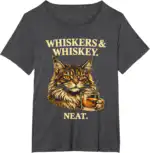 Whiskers & Whiskey Neat Funny Cat Lover Bourbon Shirt