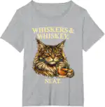 Whiskers & Whiskey Neat Funny Cat Lover Bourbon Shirt
