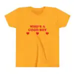 Who's A Good Boy Baby Tee Short Sleeve Crop Top Y2K Funny Shirt - Cute Gift with Free Shipping Over $35