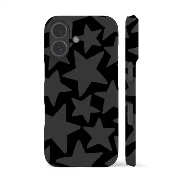 Wonky Stars Grey Protective Phone Case for iPhone