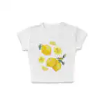 Zesty Lemon Chart Micro Rib Baby Tee | Editorial Luxe