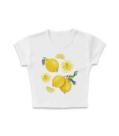 Zesty Lemon Chart Micro Rib Baby Tee | Editorial Luxe